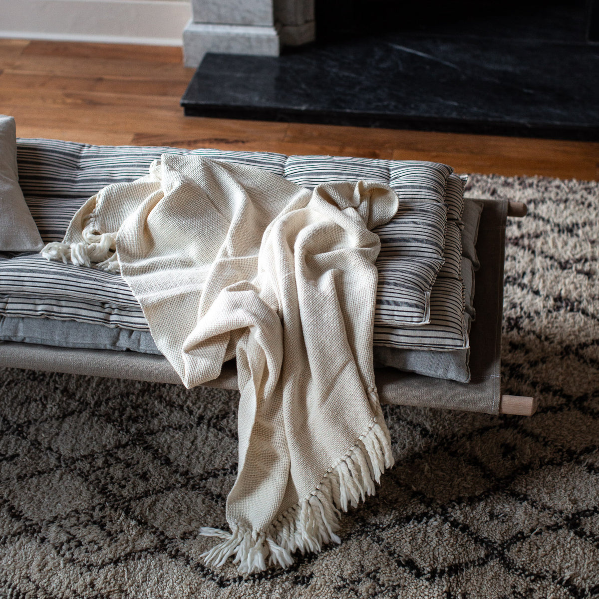 Linen clearance throw rug