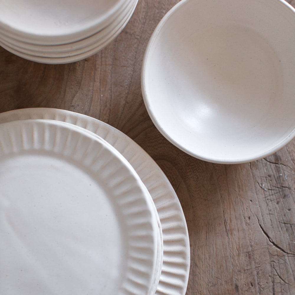 handmade stoneware matte off-white bowl 