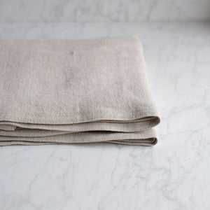 Ex-Prop HEAVY WASHED BELGIAN LINEN TABLECLOTH IN ECRU