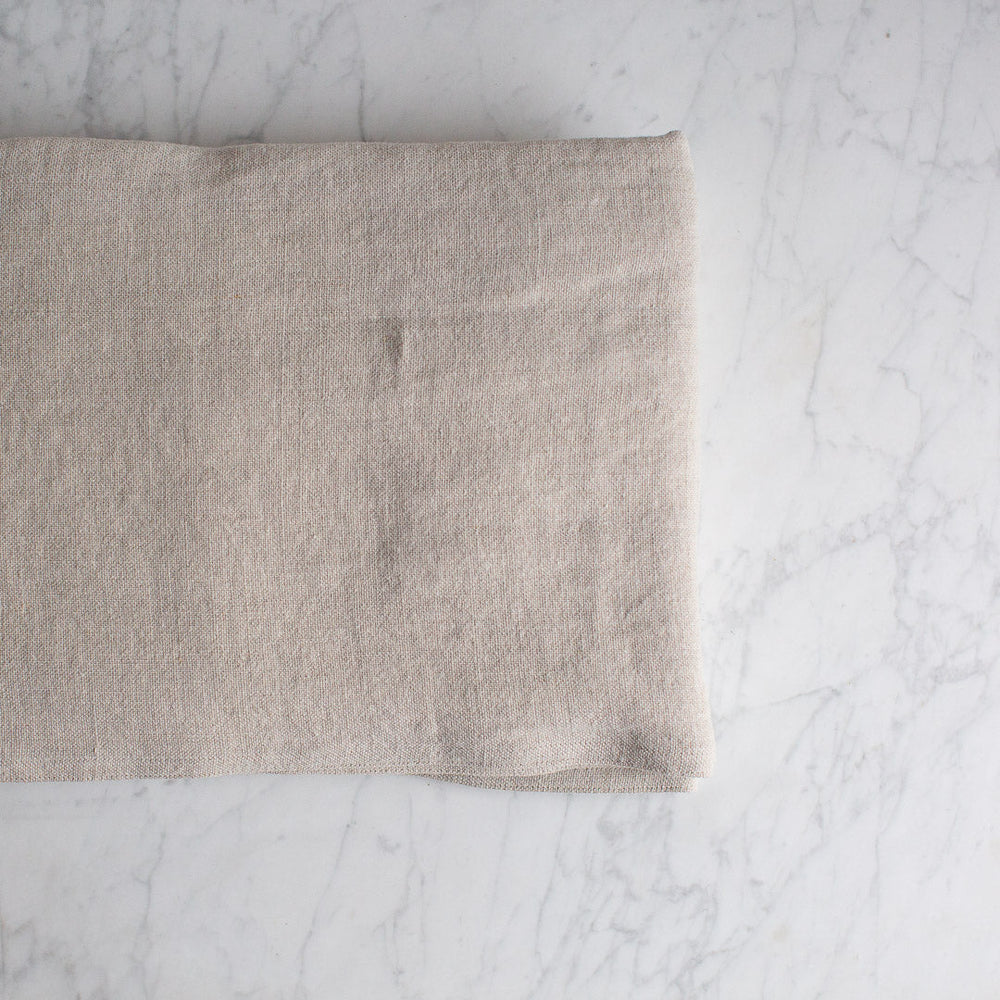 Ex-Prop HEAVY WASHED BELGIAN LINEN TABLECLOTH IN ECRU