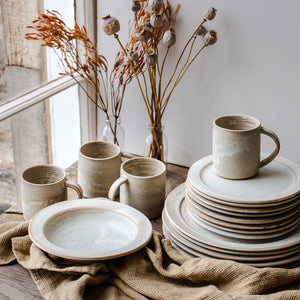 HANDMADE SPECKLED MATT GLAZED STONEWARE DINNER PLATE