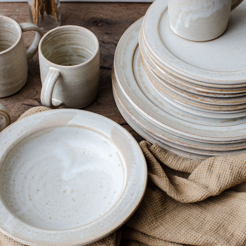 HANDMADE SPECKLED MATT GLAZED STONEWARE DINNER PLATE