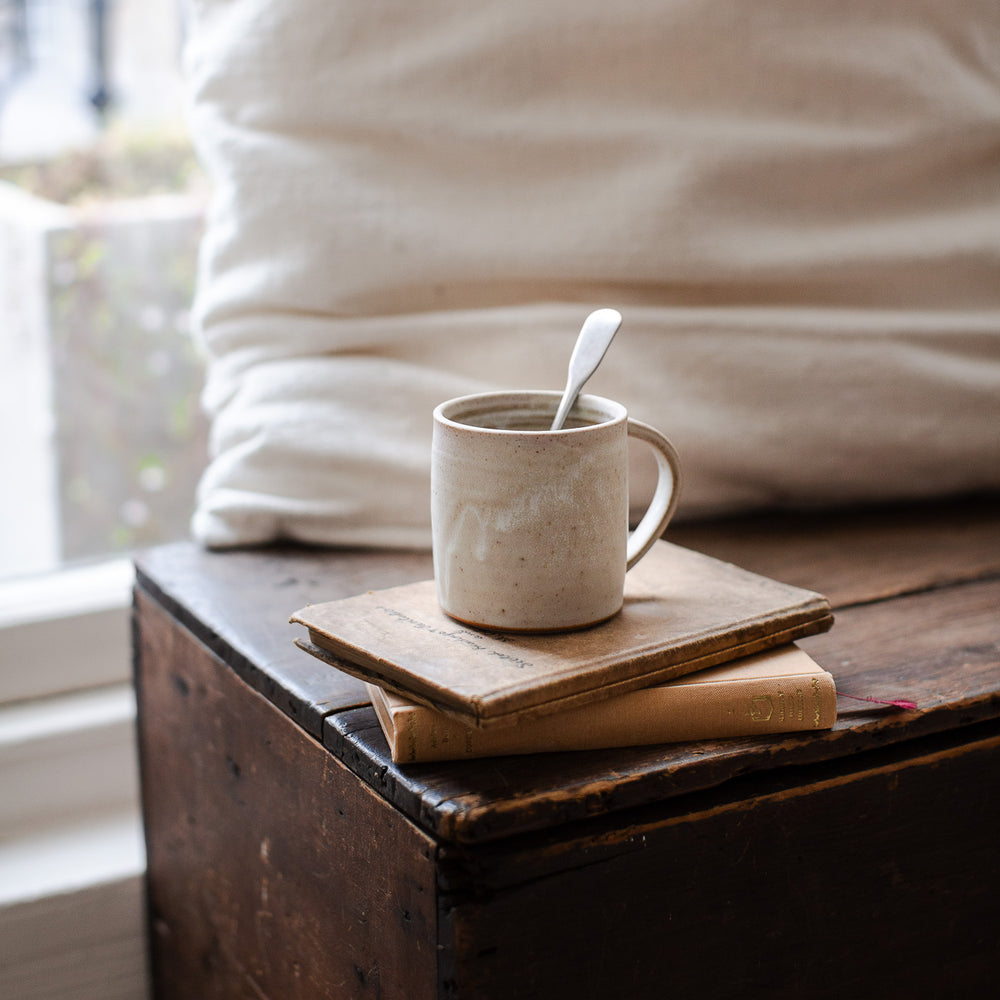 HANDMADE SPECKLED MATT GLAZED STONEWARE CUP