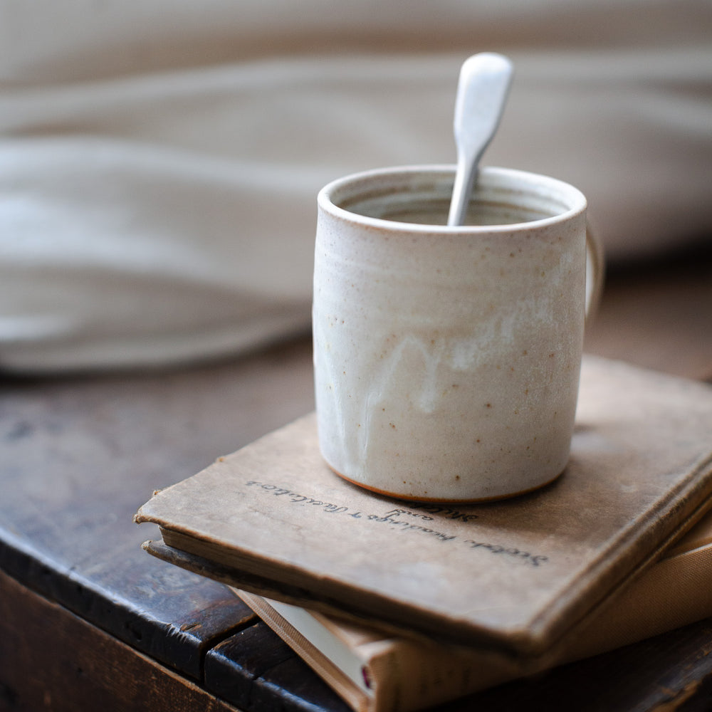 HANDMADE SPECKLED MATT GLAZED STONEWARE CUP