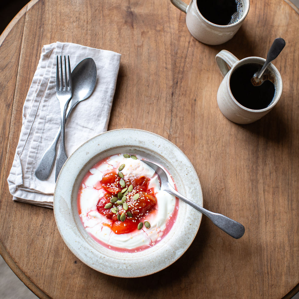 HANDMADE SPECKLED MATT GLAZED STONEWARE BREAKFAST BOWL