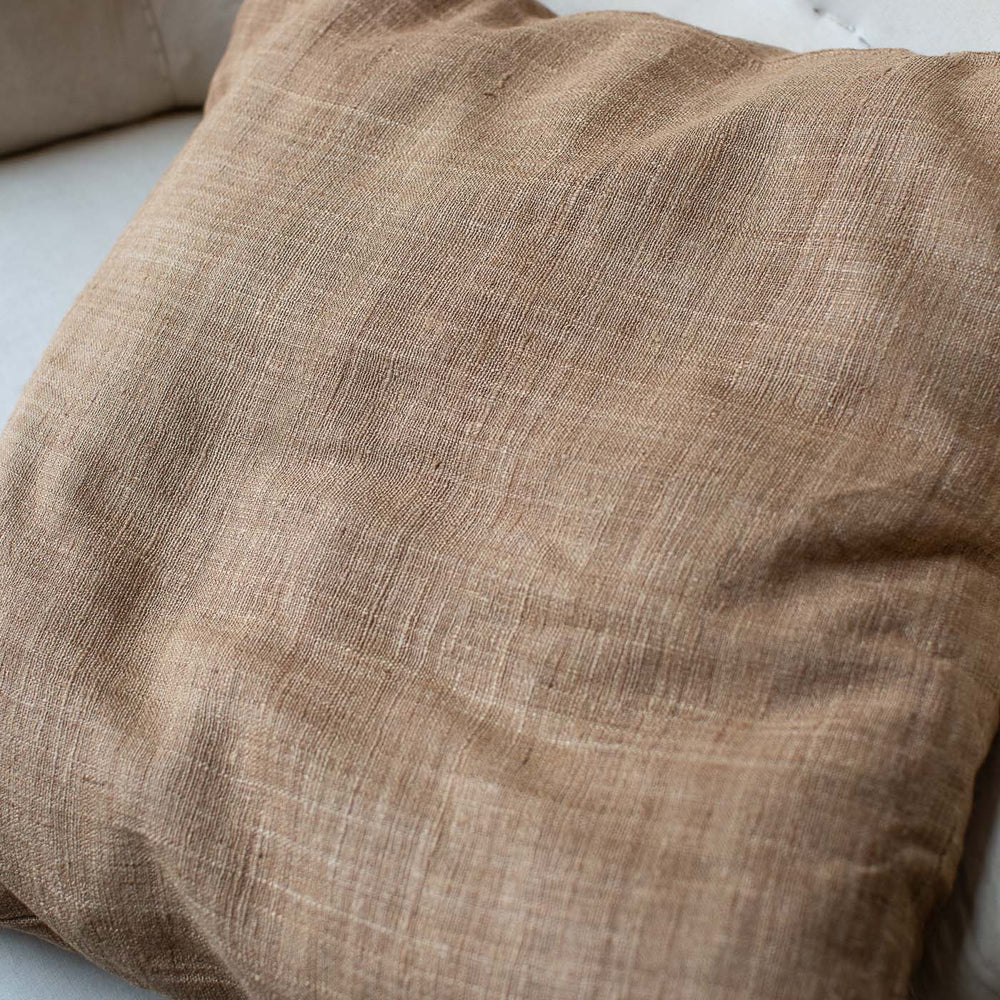 Tea-Dyed Handspun Eri Silk Cushion Covers