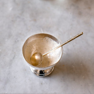 Handcrafted Brass Lines and Leaves Spoon
