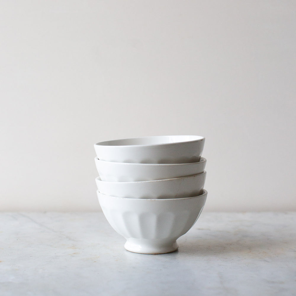 Vintage Set Of Four French Cafe Au Lait Bowls