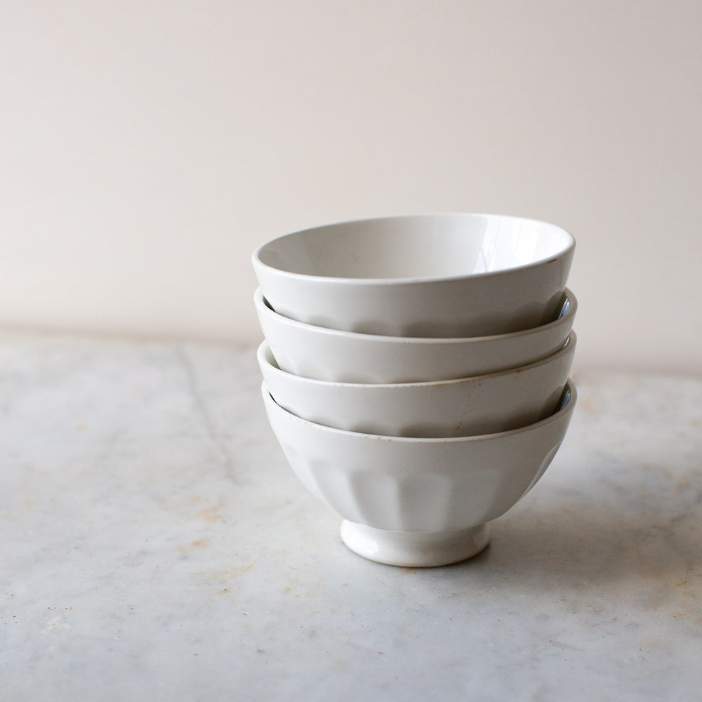 Vintage Set Of Four French Cafe Au Lait Bowls