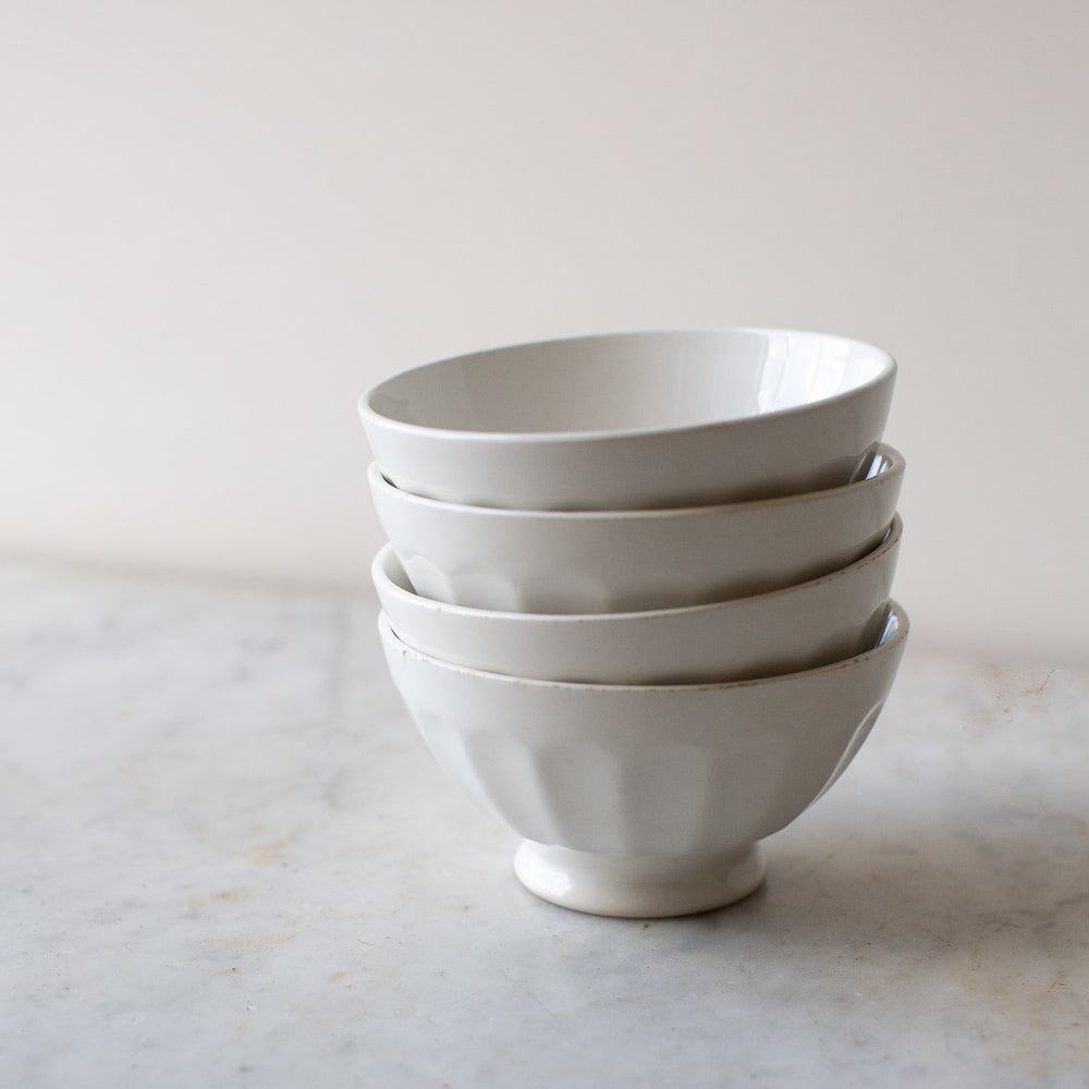 Vintage Set Of Four French Cafe Au Lait Bowls