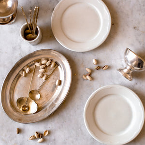 Handcrafted Brass Lines and Leaves Spoon