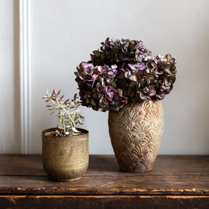 Antique Indian Brass Flower Pot