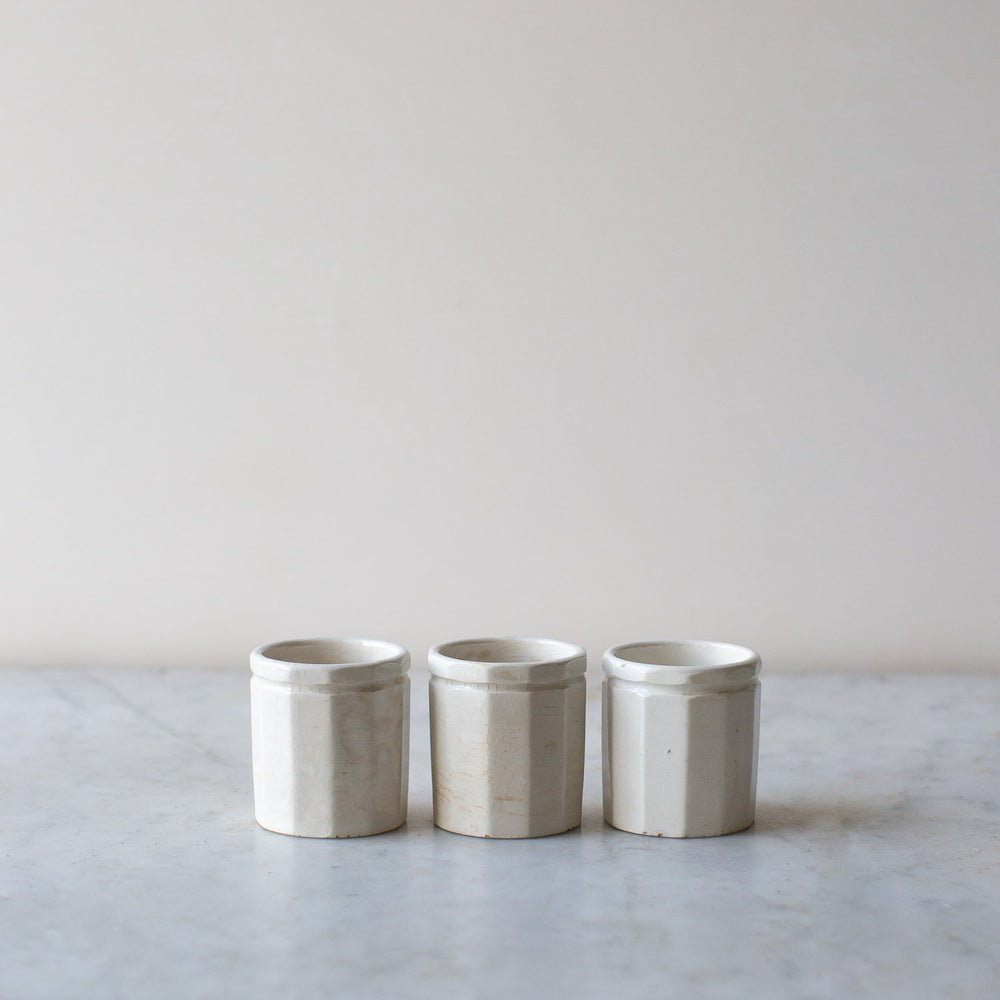 Small Vintage French Ironstone Utensil Holder