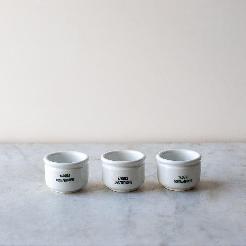 Vintage Set of Three Yogurt Pots