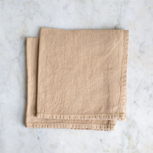 HANDMADE HEAVY LINEN NAPKIN SET IN Hay