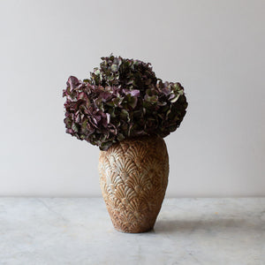 Vintage Cast Iron Decorative Palmette Vase