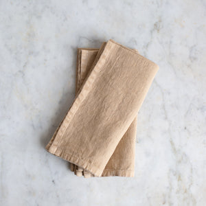 HANDMADE HEAVY LINEN NAPKIN SET IN Hay