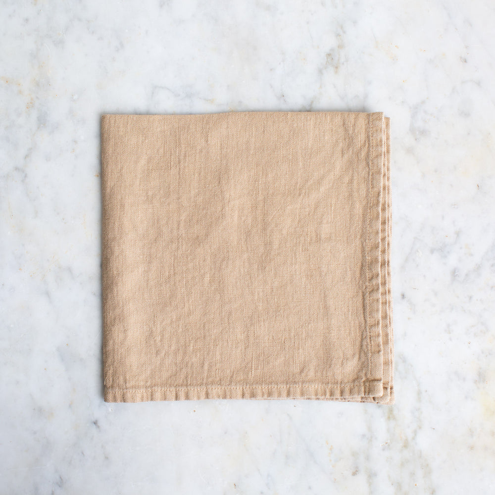 HANDMADE HEAVY LINEN NAPKIN SET IN Hay