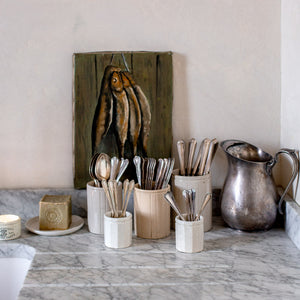 Small Vintage French Ironstone Utensil Holder