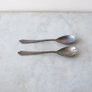 Vintage Decorative Serving Spoon and Fork Set 2
