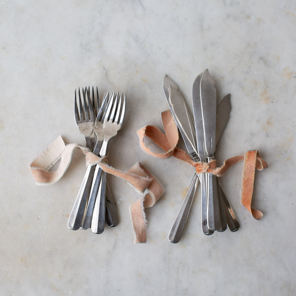 Vintage 12-piece Set of Knives and Forks