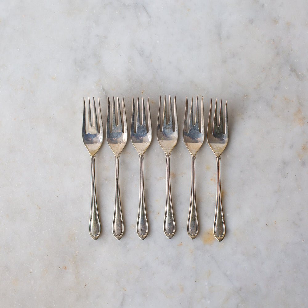 Vintage Decorative Cake Forks Set 2