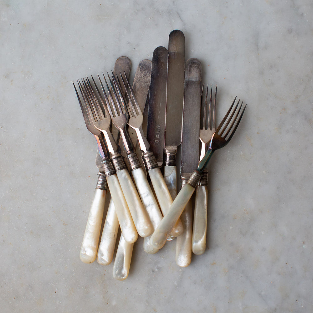 Vintage Mother of Pearl Knife Set