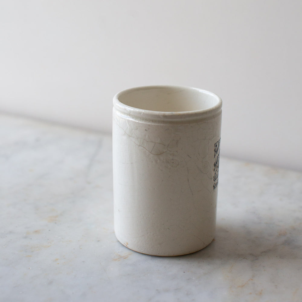 Vintage Victorian Marmalade Jar Utensil Holder with Label