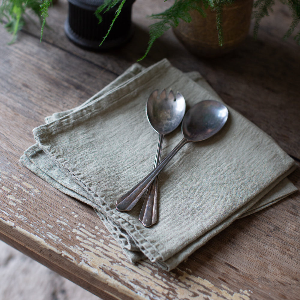 Vintage Decorative Serving Spoon and Fork Set 2
