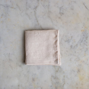 HANDMADE COCKTAIL LINEN NAPKIN SET IN WARM WHITE