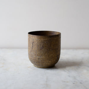 Antique Indian Brass Flower Pot