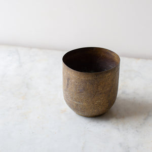 Antique Indian Brass Flower Pot
