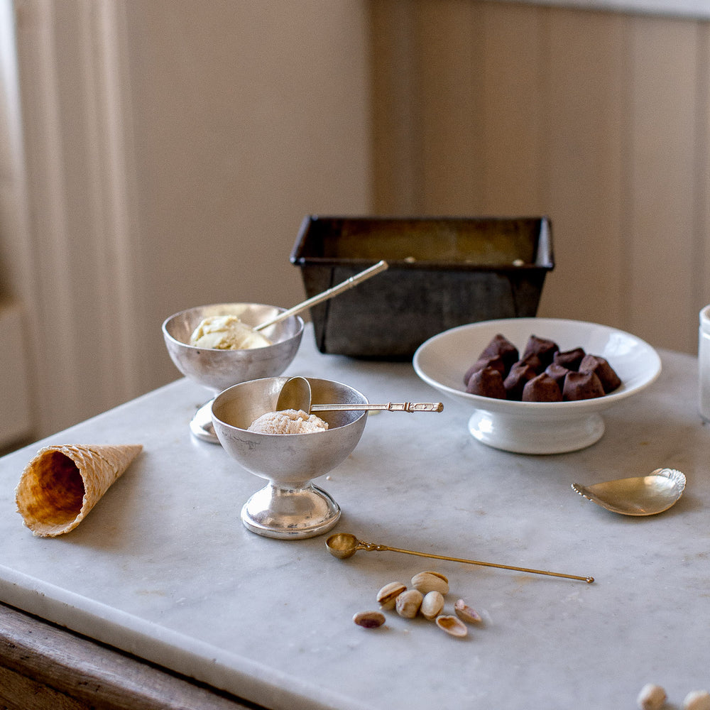 Handcrafted Brass Lines and Leaves Spoon