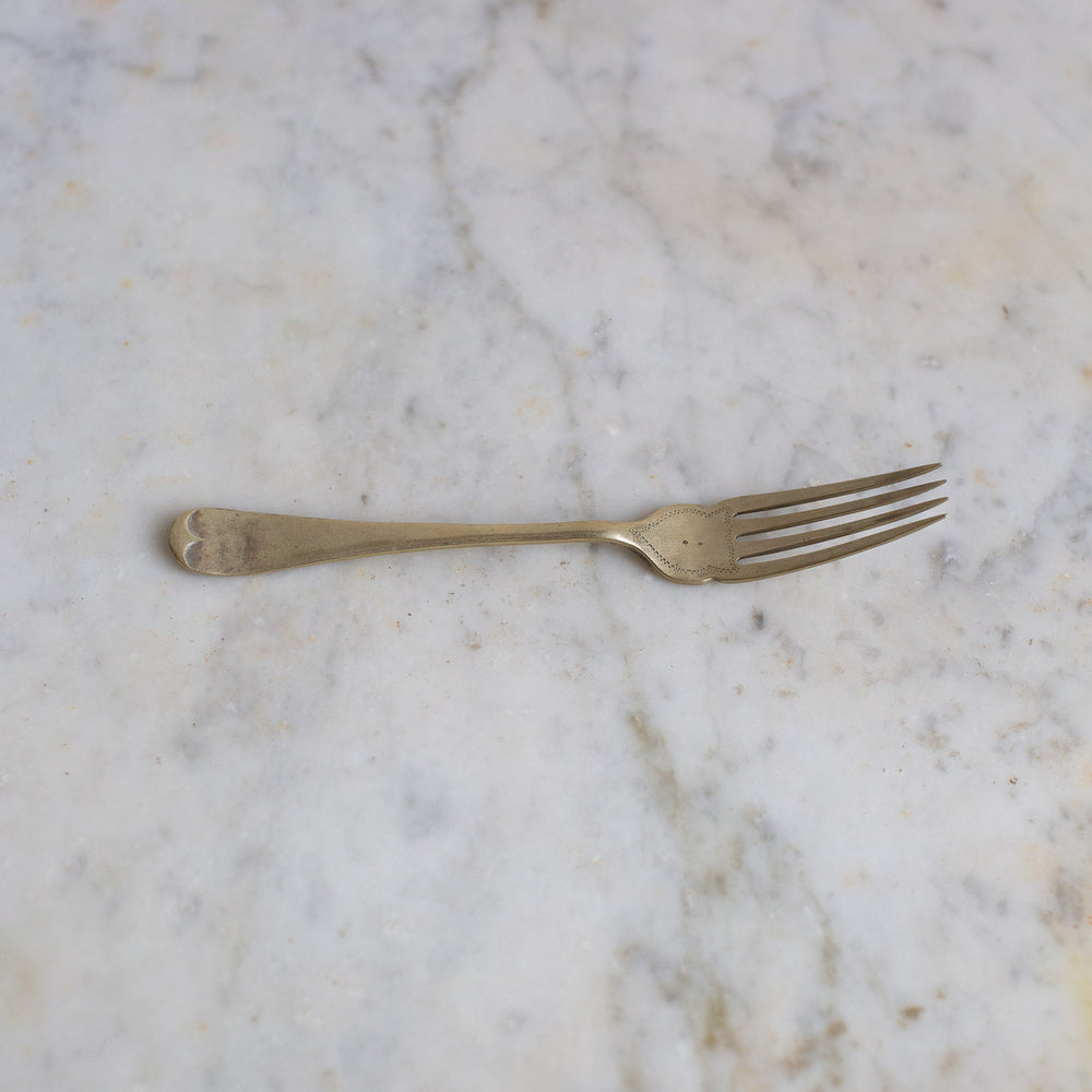 Vintage Brassy Fork Set of Four