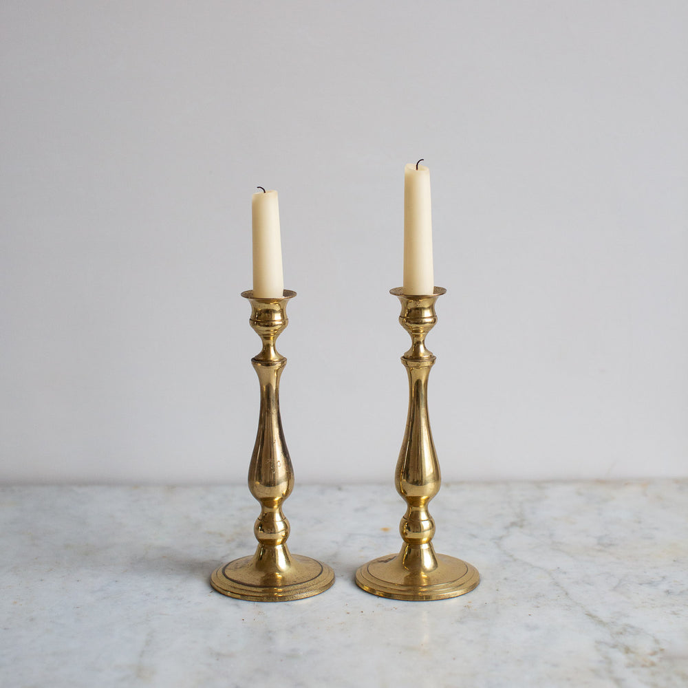 Tall Vintage Brass Candle Holders