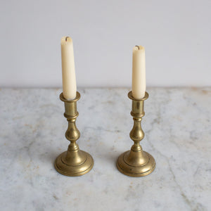 Vintage Pale Brass Candle Holders