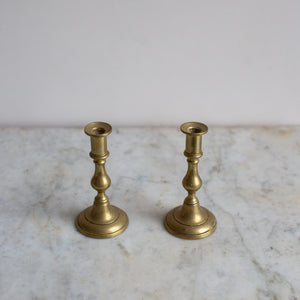 Vintage Pale Brass Candle Holders