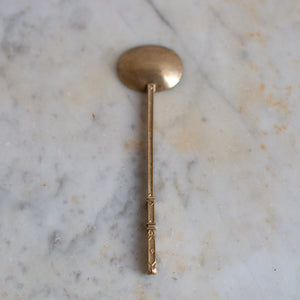 Handcrafted Brass Lines and Leaves Spoon