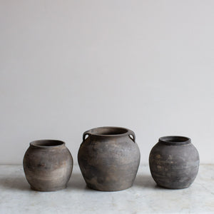 Vintage Dark Clay Pots
