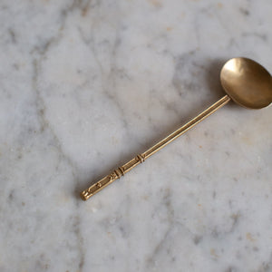 Handcrafted Brass Lines and Leaves Spoon