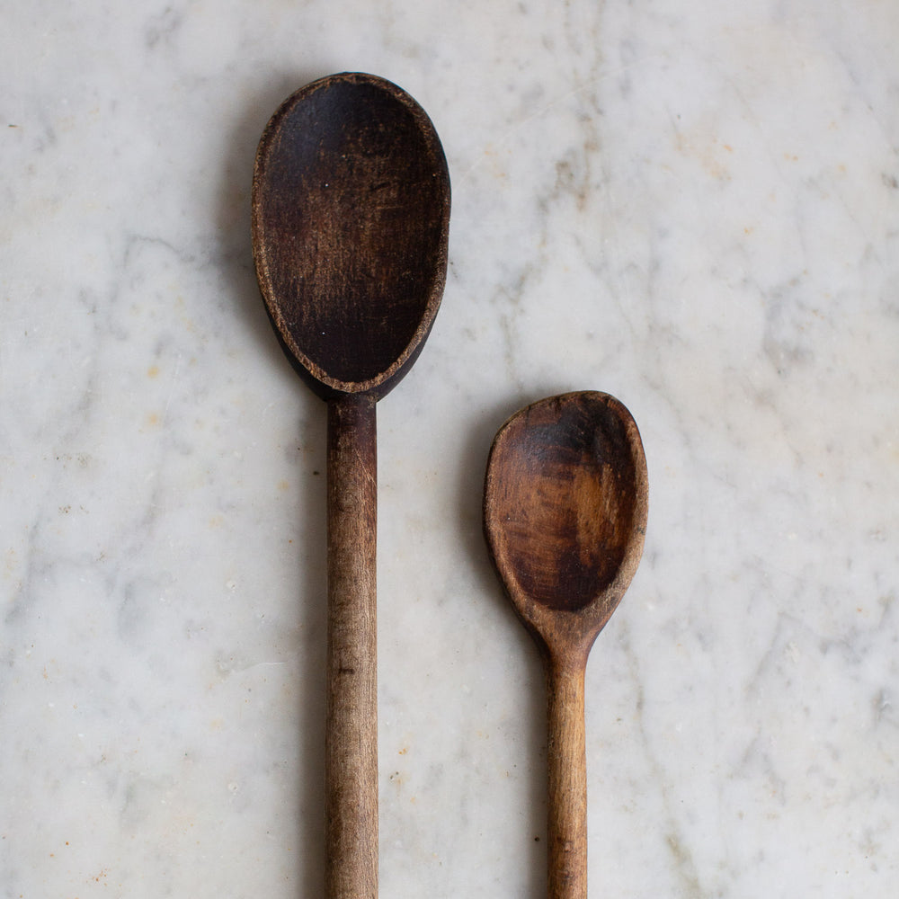 Vintage Hand Carved Wooden Cooking Spoon Set III