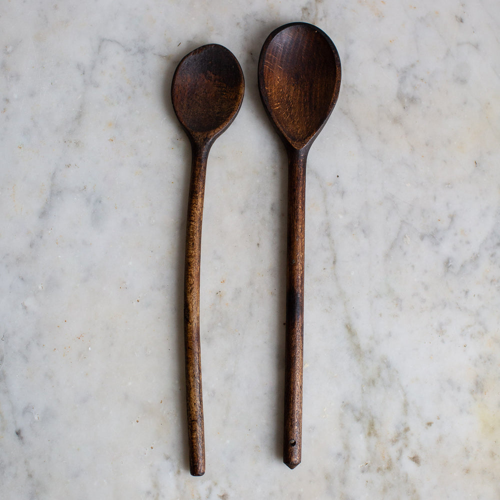 Vintage Hand Carved Wooden Cooking Spoon Set II