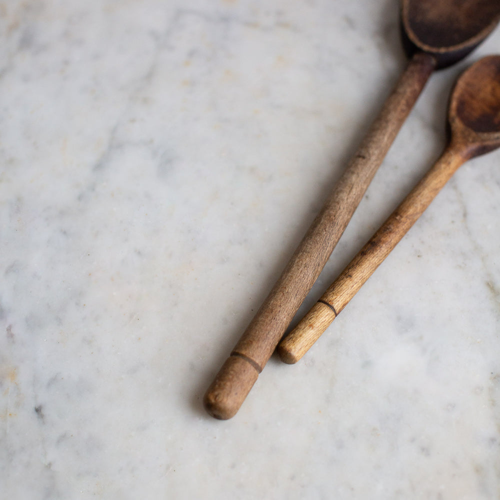 Vintage Hand Carved Wooden Cooking Spoon Set III