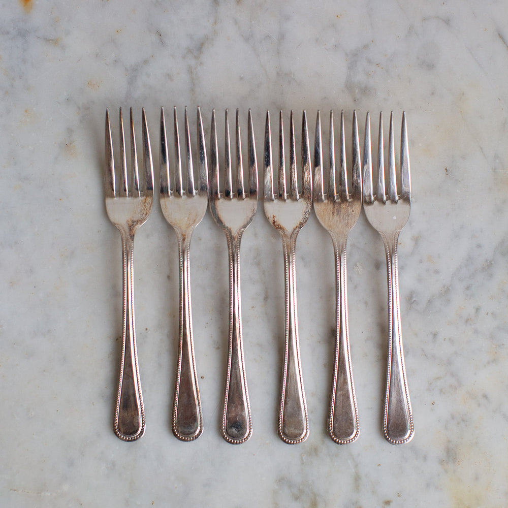 Vintage Decorative Bead Pattern Forks
