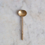 Handcrafted Brass Lines and Leaves Spoon