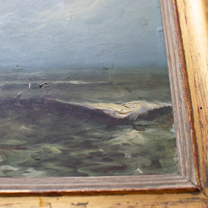 Vintage Oil on Canvas Seascape Painting