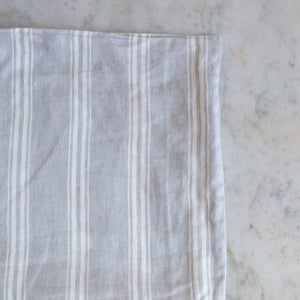 EX-PROP -Grey Striped Belgian Linen Cushion Covers