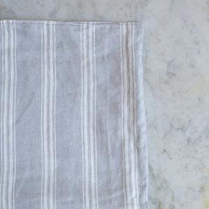 EX-PROP -Grey Striped Belgian Linen Cushion Covers