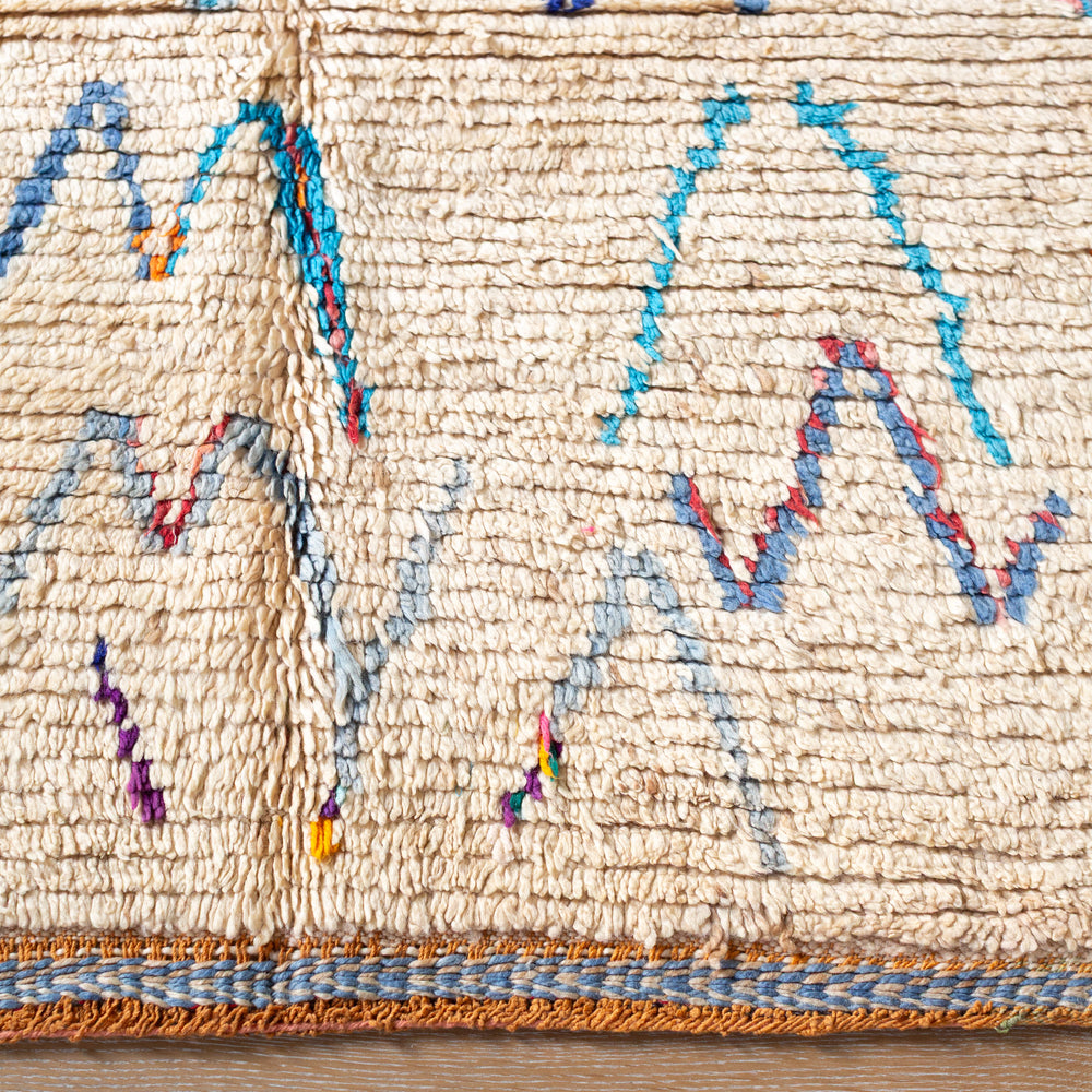 Vintage Moroccan Amazigh Azilal Rug in Cream with Blue – Ellei Home