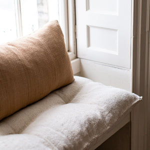HANDMADE BENCH CUSHION FROM ANTIQUE LINEN